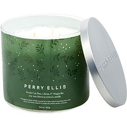 Perry Ellis Fresh Cut Pine, Citrus & Magnolia By Perry Ellis Candle 14.5 Oz