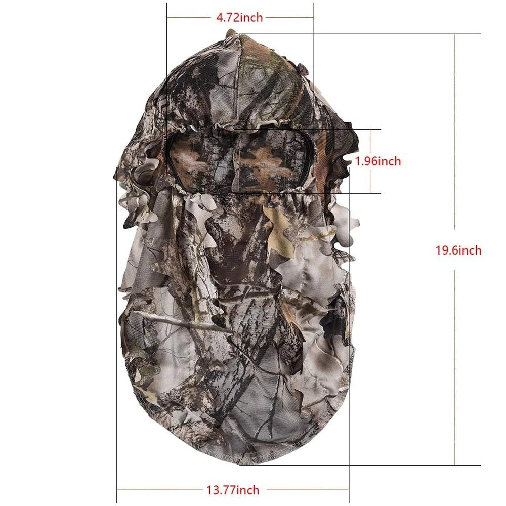 Kylebooker Ghillie Face Mask 3D Leafy Ghillie Camouflage Full Cover Headwear Hunting Accessories