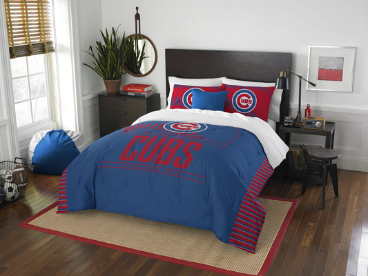 Cubs OFFICIAL Major League Baseball; Bedding; "Grand Slam" Full/Queen Printed Comforter (86"x 86") & 2 Shams (24"x 30") Set by The Northwest Company