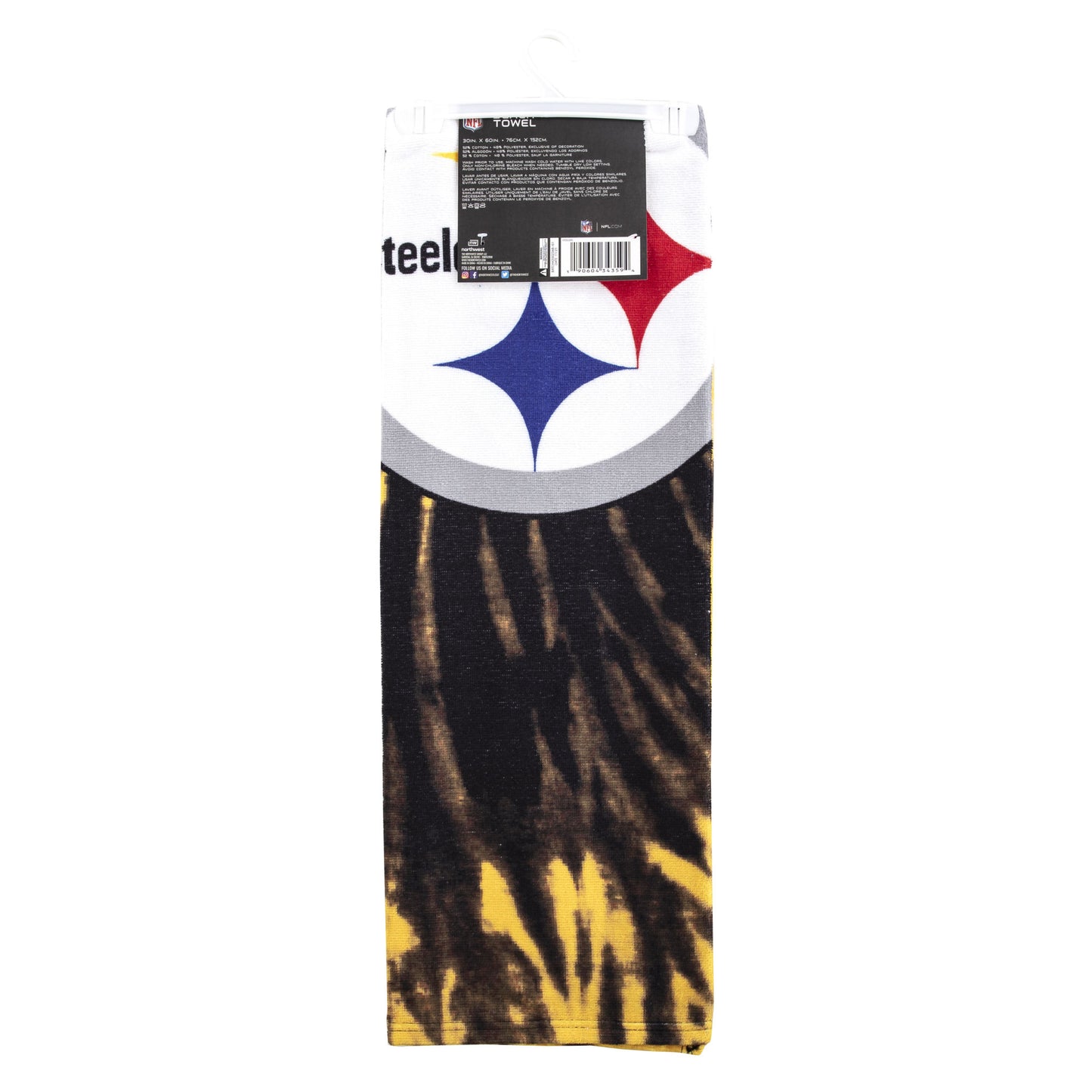 Steelers OFFICIAL NFL "Psychedelic" Beach Towel; 30" x 60"