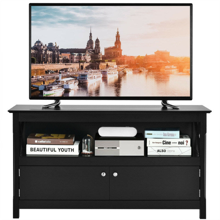 44 Inches Wooden Storage Cabinet TV Stand