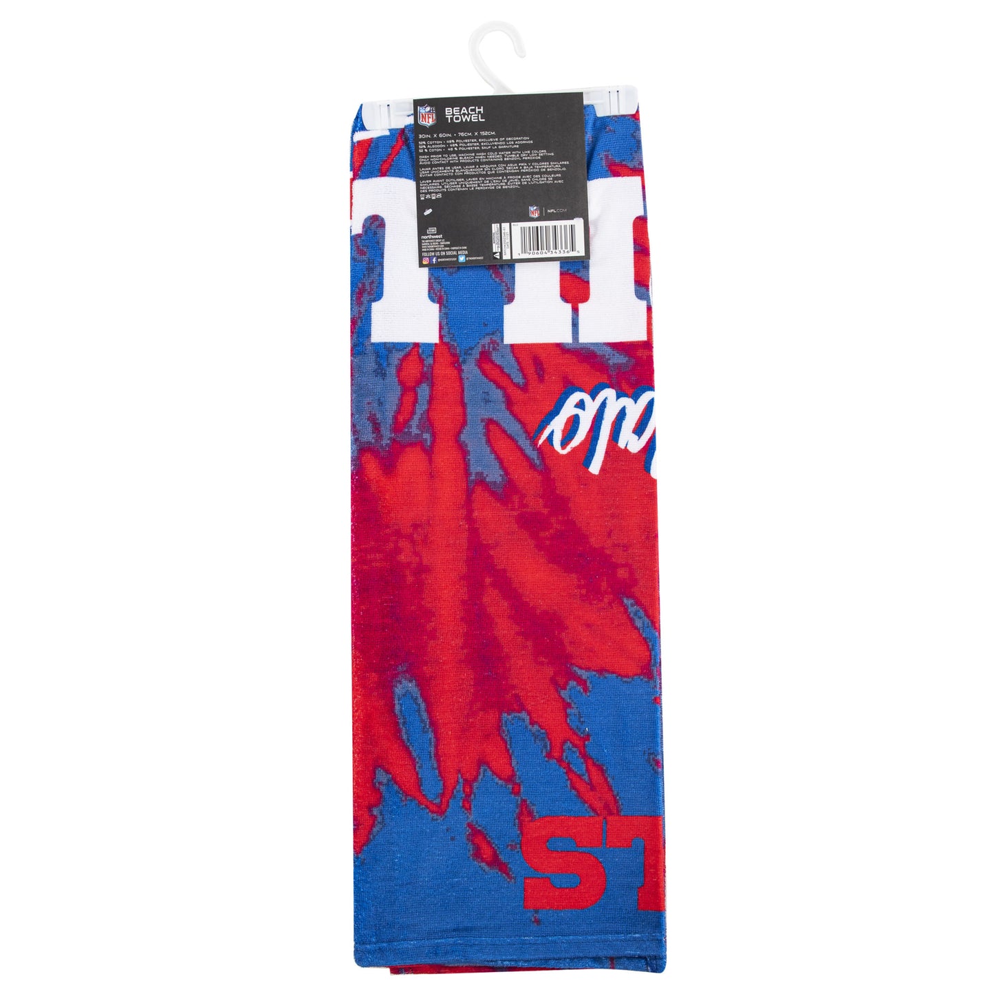 Bills OFFICIAL NFL "Psychedelic" Beach Towel; 30" x 60"
