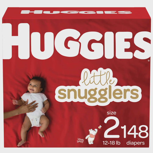 Huggies Little Snugglers Hypoallergenic and Latex-Free Diapers Size 2;  Count 148
