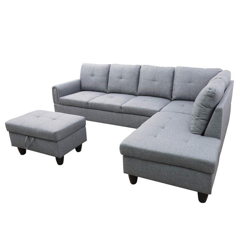 Grey Linen Living Room Sofa
