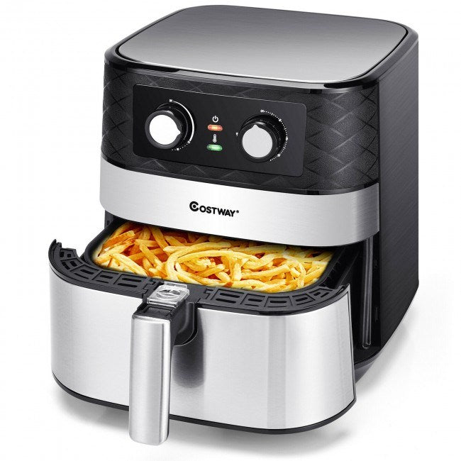 1700W 5.3 QT Electric Hot Air Fryer with Stainless steel and Non-Stick Fry Basket