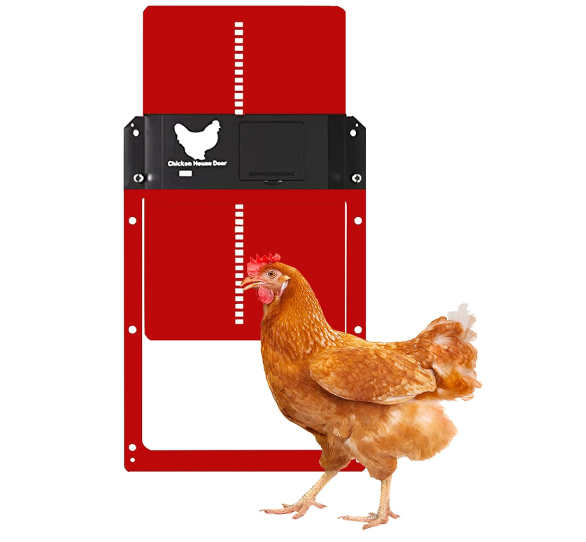 Automatic Chicken Door, Smart Light Sensor Control, Chicken Door Opener, Battery Operated, Multi Mode Chicken Flap, Evening and Morning Delayed Opening, IPX4 Waterproof (Green)